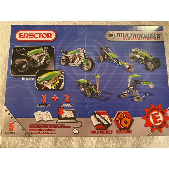 Erector Set Multi-Model Construction Set 3550 110+ Parts 5 Models with Tools New - Picture 5 of 5